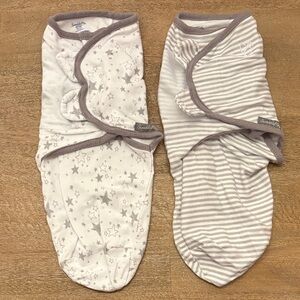 2pk Small/Medium SwaddleMe Infant Swaddles in Gray and White, 7-14lbs